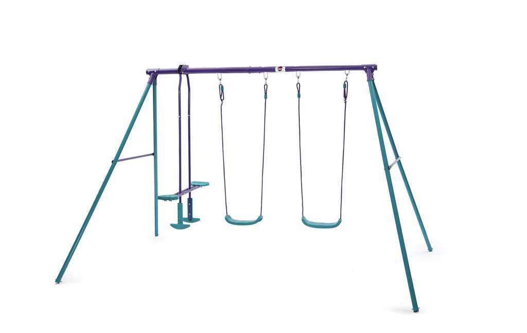 Jupiter Double Swing & Glider Set, Colour: Purple & Teal W/code